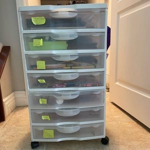 Rolling arts and crafts storage caddy
